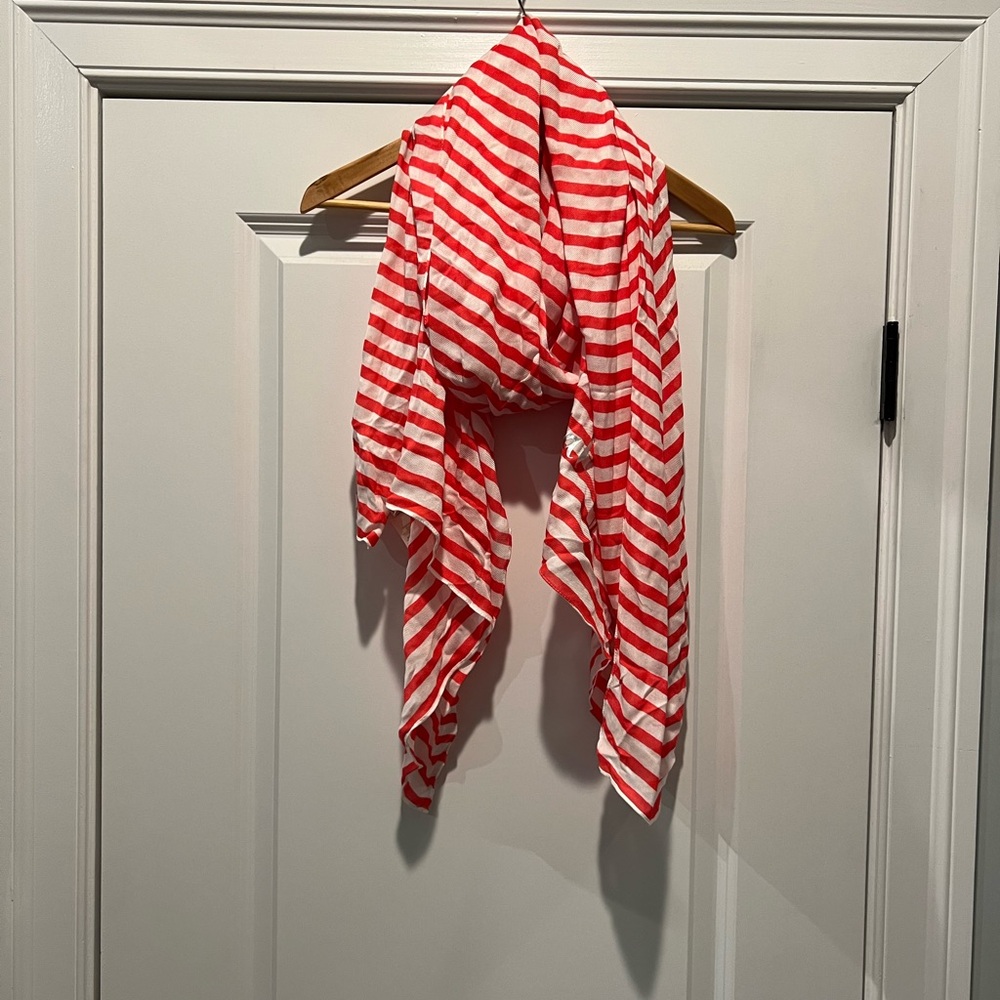 Kate Spade Red and White Striped Scarf